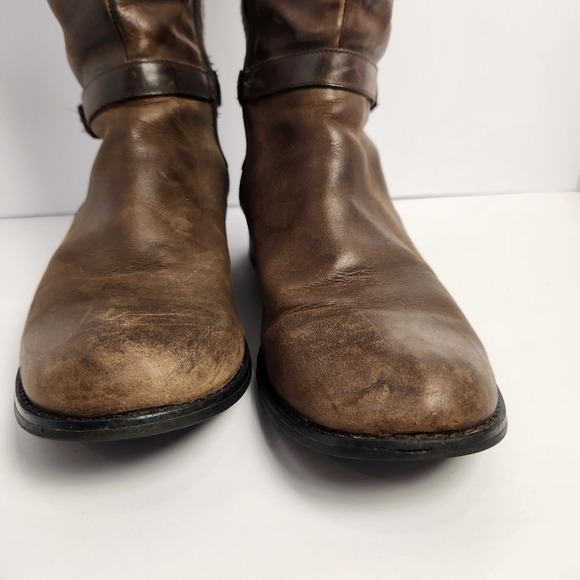 Aetrex Womens Tall Riding Boots Leather Textile Stretch Side Zip Brown 7.5 A/B - Picture 7 of 10